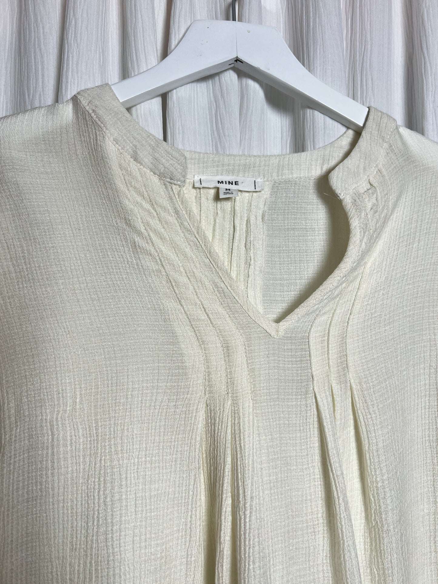 Pleated Vneck Blouse