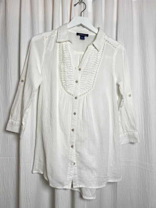 Front Pleated Panel Blouse